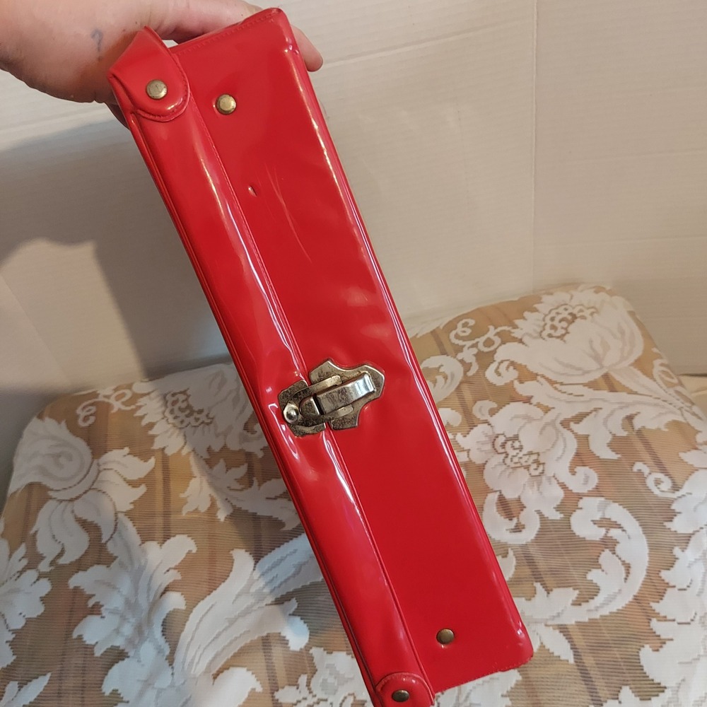 Vintage Ideal Tammy Doll Case Red Vinyl Evening in Paris 1960s Toy Trunk 12x10.5 - Picture 5 of 10